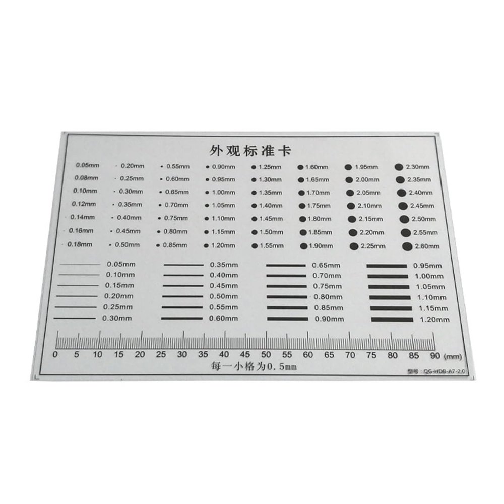 ZTBH Microscope Accessories Kit Appearance Standard Card Gauge Point Transparent Comparison Card PET Ruler Dot Line Microscope Slides
