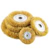 0.13mm Flat 3" - 10" Brass Wire Brush for Bench Grinder Polishing Wheel Abrasive Tool Metal Derusting Wood Deburring(250mmx32mm 1PC)