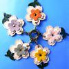 MC Fashion PU Leather AirTag Keychain Holder Case, 3D Cherry Flower Floral Key Ring Charm GPS Tracker Case (Yellow) view 2