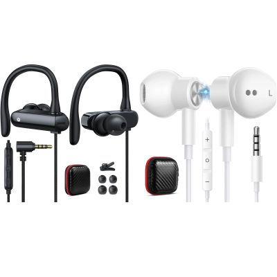2 Pack Wired Earbuds 3.5mm Plug in Audio Jack Earphone,Noise Canceling HiFi in Ear Headset for Chromebook PC Laptop 3.5 mm Corded Headphones for Samsung Galaxy A15 5G A14 A13 A30s A03 S10 S10