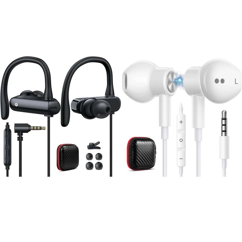 2 Pack Wired Earbuds 3.5mm Plug in Audio Jack Earphone,Noise Canceling HiFi in Ear Headset for Chromebook PC Laptop 3.5 mm Corded Headphones for Samsung Galaxy A15 5G A14 A13 A30s A03 S10 S10