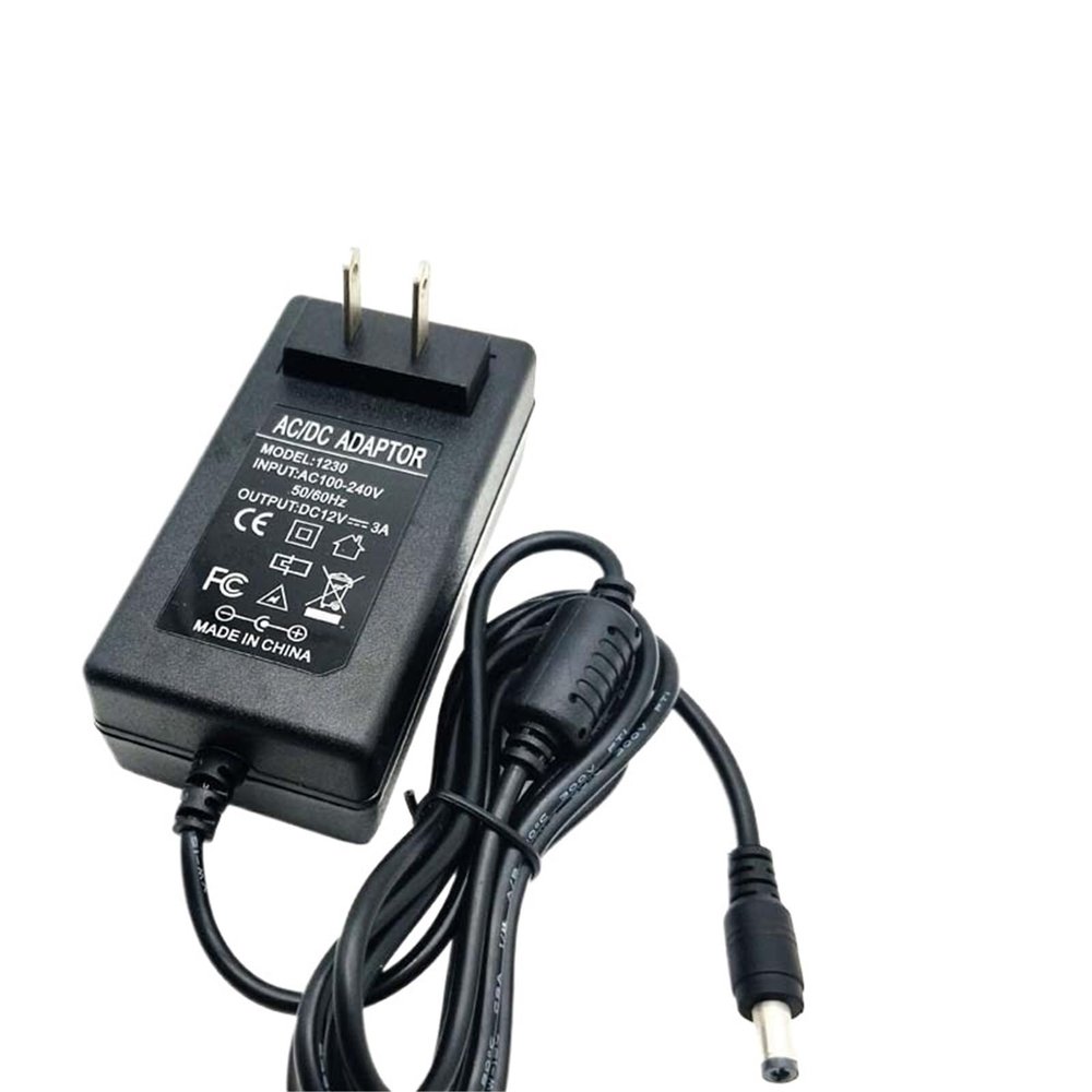 12V3A Desktop Computer LCD Display 2.5A 2A Monitoring Power Adapter Extended Power Cord(EU,12V2.5A 1.5m Long)