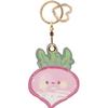 MC Fashion PU Leather Keychain Holder Case Compatible with AirTag, Cute Double-sided Fruits Charm Key Ring (Radish) view 1