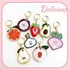MC Fashion PU Leather Keychain Holder Case Compatible with AirTag, Cute Double-sided Fruits Charm Key Ring (Radish) view 2