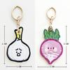 MC Fashion PU Leather Keychain Holder Case Compatible with AirTag, Cute Double-sided Fruits Charm Key Ring (Radish) view 3