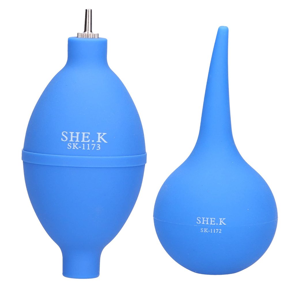 Bulb Air Blower Rubber Mini Squeeze Precipitator Hand Operated Dust Blowing Ball Portable Cleaning Tool for Camera Lens Keyboard Computer Notebook Mobile Phone 2Pcs Set