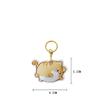 MC Fashion PU Leather Keychain Holder Case Compatible with AirTag, Cute Cat-themed GPS Tracker Case Charm Key Ring (Ginger Cat) view 3