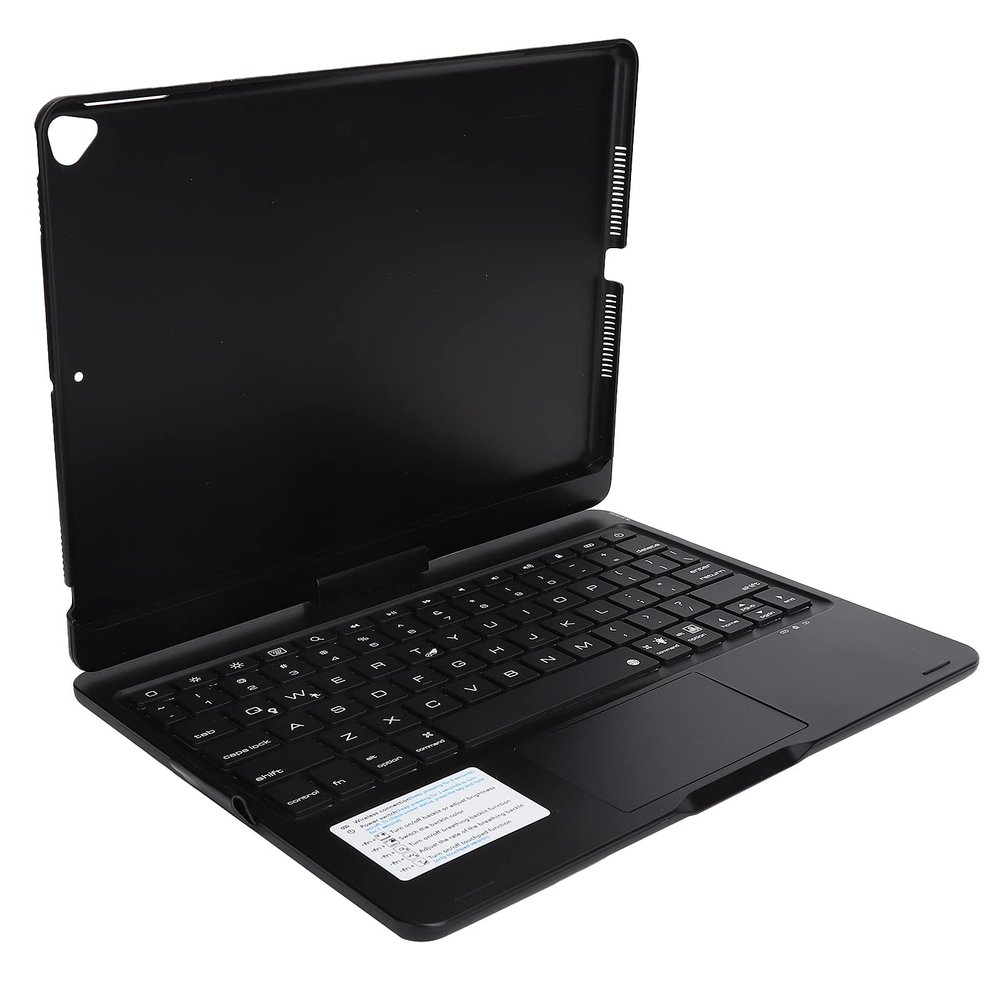 Bewinner Wireless Folding Bluetooth Keyboard with 360 Degrees Rotation Stand Cover Case Fit for iOS Tablet, & Comfortable to Touch (Black)