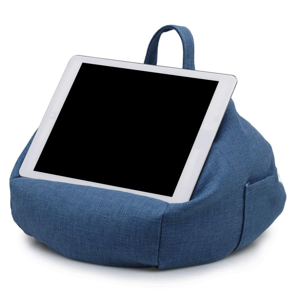 Beanbag Phone Holder, Lap Beanbag Tablet Pillow Stand, Bean Bag Lap Desk, Reading Phones for Classroom, Phone Stand with Side Pocket for Accessories, Bean Bag Cushion for Reading in Bed