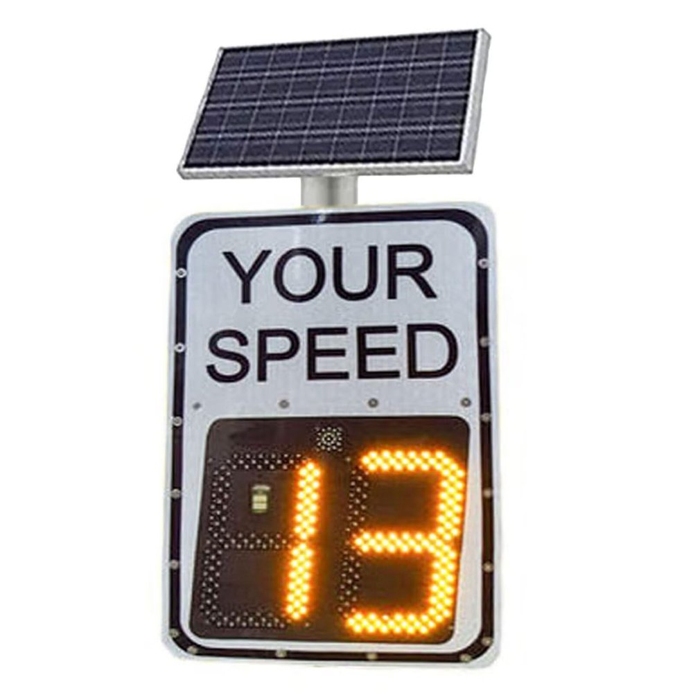 Speed Limit Sign with Solar Power, Reflective Aluminum Radar Speed Sign Speed Radar Detectors for Cars, with Accessories, 20"x27"/24"x35"