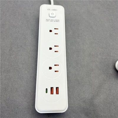 American Standard Multi-Functional Smart Power Strip with USB + Type-C Fast Charging, Taiwan Power Strip Expansion Port(3m)