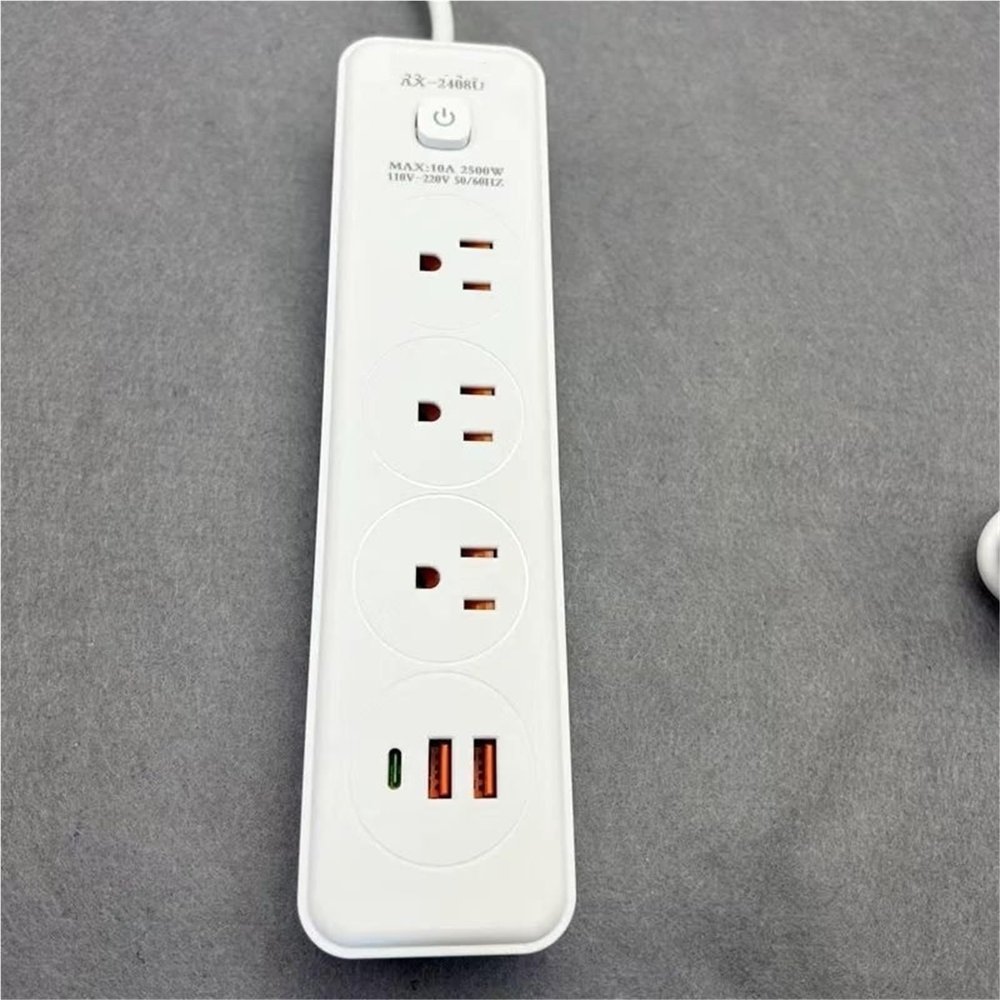American Standard Multi-Functional Smart Power Strip with USB + Type-C Fast Charging, Taiwan Power Strip Expansion Port(3m)