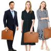 The 2-Piece Set:Sophisticated Business Waterproof Leather Laptop & Tote Set,Thickened laptop handbag,the Set for Women Men (Black) view 2
