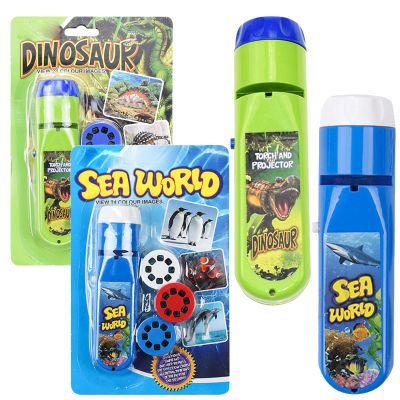 Dinosaur Projector Flashlight, 1 Set Dinosaur Projector Toy with 3 Discs & 24 Patterns, Portable Dinosaur Projector Flashlight, Night Light Technology Toy for Christmas (2 PCS B)