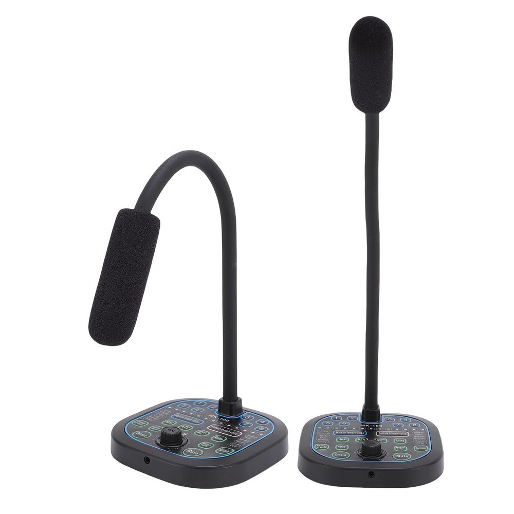 ASHATA Handheld Microphone Voice Changer, Computer Microphone with 16 Sound Effects Type C USB 3.5mm Voice Disguiser, for Online Chatting Home Studio Podcasting Gaming