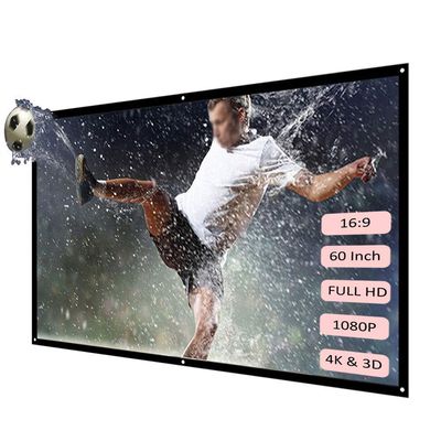 60/72/84/100/120 inch Projector Screen 16:9 White Dacron Diagonal Video Projection Wall Mounted for Home Theater Movie