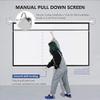 60-84 Inch 16:9 Manual Pull Down Projector Screen Self Locking Matte White Fabric Fiber Glass Movie for Home Theater view 4