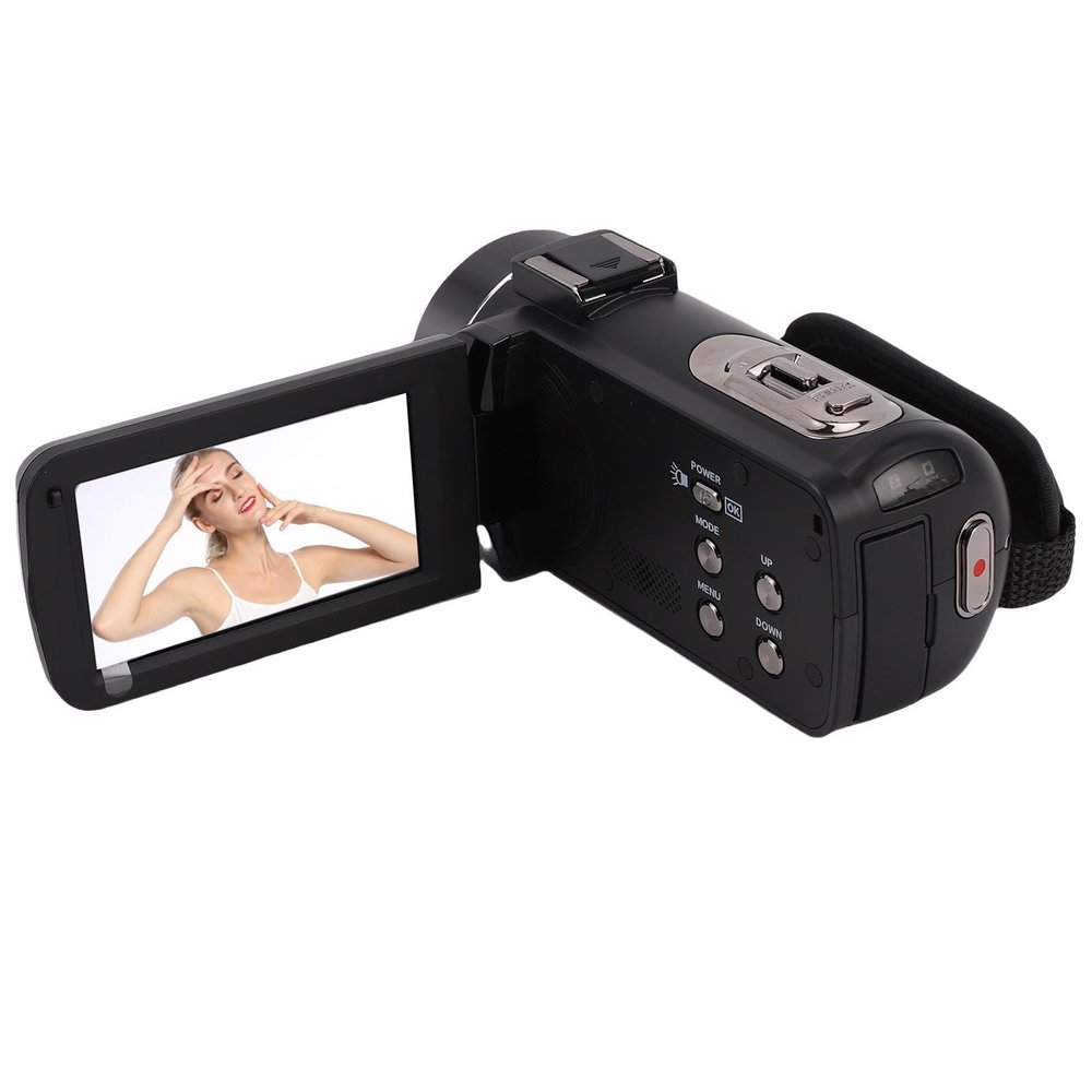 ASHATA 4K 64MP Video Camera 18X Digital Camcorder Video Camera 3.0 inch Flip Screen Camcorder Vlogging Camera with 32GB SD Card Two Batteries