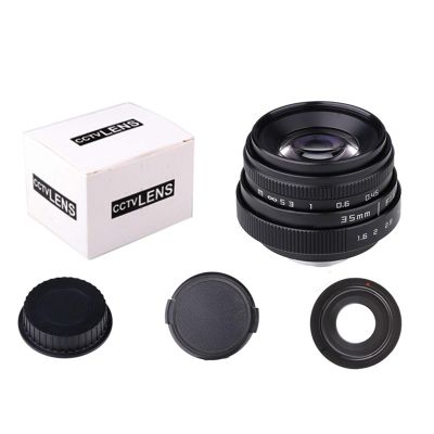 Compatible for Sony E-Mount 35mm F1.6 APS-C Manual Focus Prime Lens N1 FX Micro 4/3 C-M4/3(Black,Macro 4/3)
