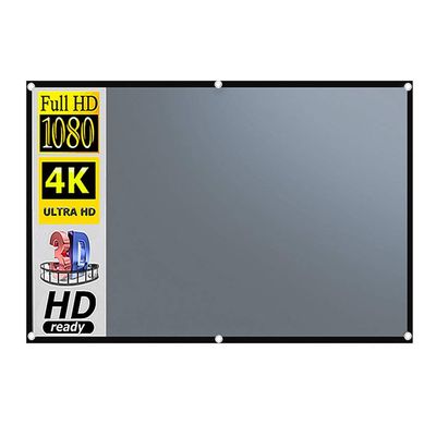 4:3 Projector Anti Light Curtain 84/100/ 110 Portable 3D Projection Screen with Black Border and Holes