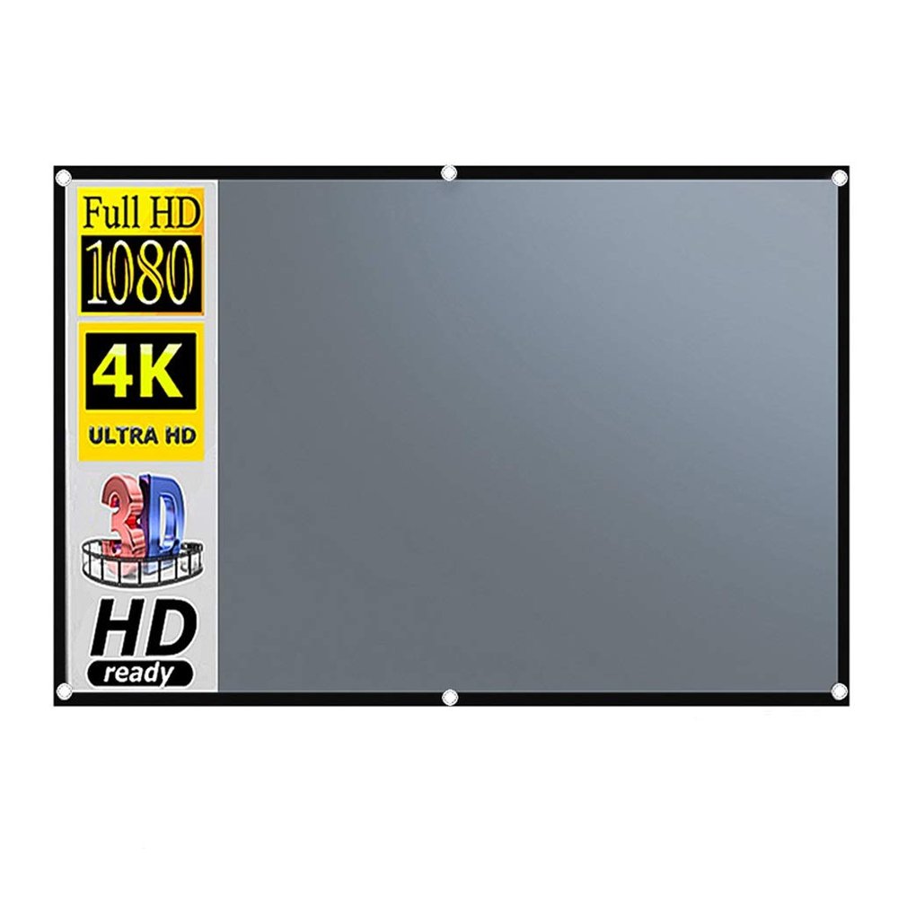 4:3 Projector Anti Light Curtain 84/100/ 110 Portable 3D Projection Screen with Black Border and Holes