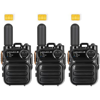 4G LTE PoC Walkie Talkies Unlimited Range Global Lifetime Free Push-to-Talk Over Cellular Two Way Radios Nationwide Long Distance PTT Radios for Family, Logistics & Company 3pcs with SIM Card (3)