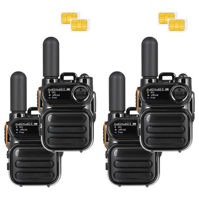 4G LTE PoC Walkie Talkies Unlimited Range Global Lifetime Free Push-to-Talk Over Cellular Two Way Radios Nationwide Long Distance PTT Radios for Family, Logistics & Company 4pcs with SIM Card (4)