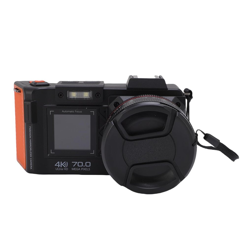 ASHATA 4K Digital Camera for Photography, 70MP 50X Zoom Auto Focus Wide Angle F1.8 DSLR Camera with Double Screen Flash, for Beginners & Adults Content Creators (Black)