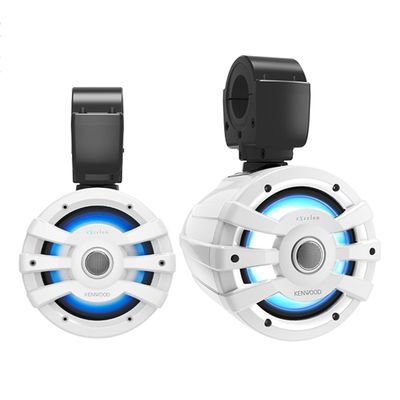Kenwood XM77TWL 7.7 Inch 2 Way Marine & Powersports Tower Speakers Pair (White)
