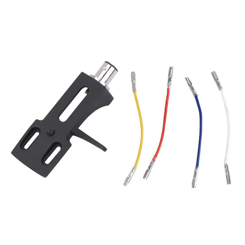 Mulayer Gramophone Bracket, Phonograph Access Replacement, Black Mounting Bracket with 4pcs Wires, Compatible with All Kinds of Phono Turntables,