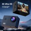 ASHATA Action Camera 4K with 2.0 Inch Screen, Wearable Cycling Video Camera, Rain Proof Wide Angle Lens Electronic Stabilization 1050mAh, for Handlebar view 2