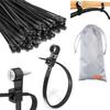 8in Nylon Universal Cable Tie,Multipurpose 2026 Upgraded Heavy Duty Black Zip Ties with Screw Hole 75lbs Mountable head Cable Ties management for Indoor & Outdoor Use (Hole Tie 100Pcs) view 1