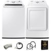 Samsung WA44A320KIT1 White Top Load High-Efficiency Smart Washer and Dryer Pair 4.5 Cu Ft Washer 7.4 Cu Ft Electric Dr view 1