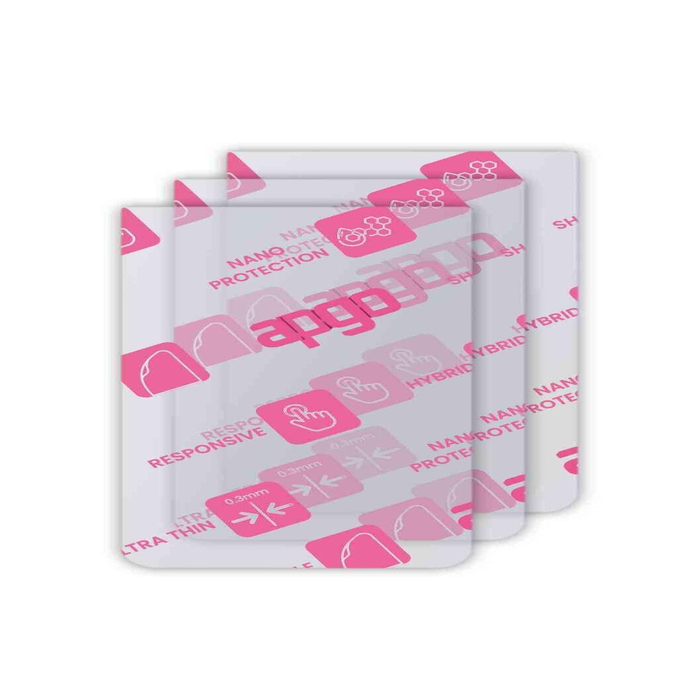 apgo 3x Ultra-Clear Hybrid protective glass compatible with Pax A960, flexible nano glass, great replacement for tempered glass, scratch-resistant, full glue