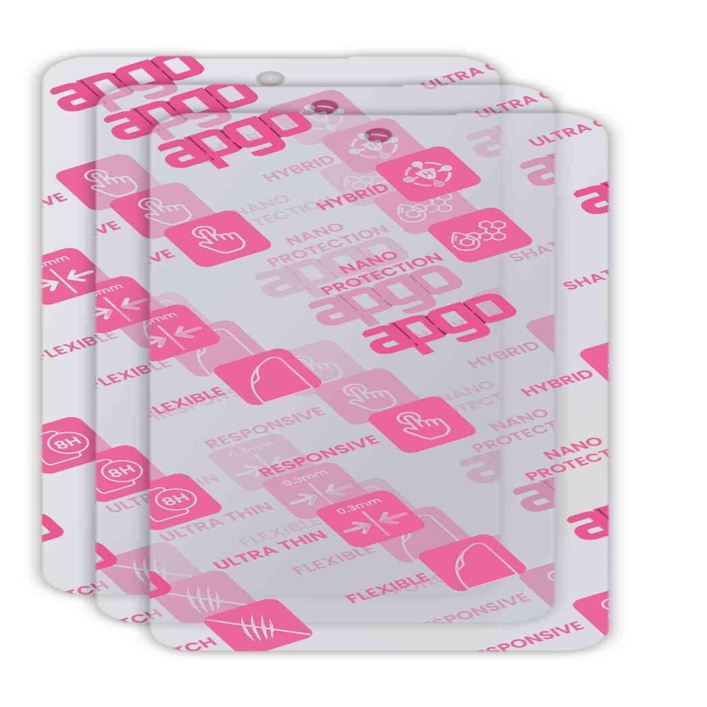 apgo 3x Ultra-Clear Hybrid protective glass compatible with Acer Sospiro A62LX, flexible nano glass, great replacement for tempered glass, scratch-resistant, full glue