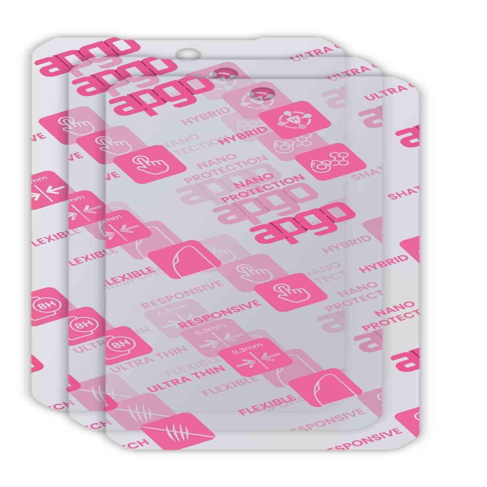 apgo 3x Ultra-Clear Hybrid protective glass compatible with Sigma X-Treme PQ58, flexible nano glass, great replacement for tempered glass, scratch-resistant, full glue