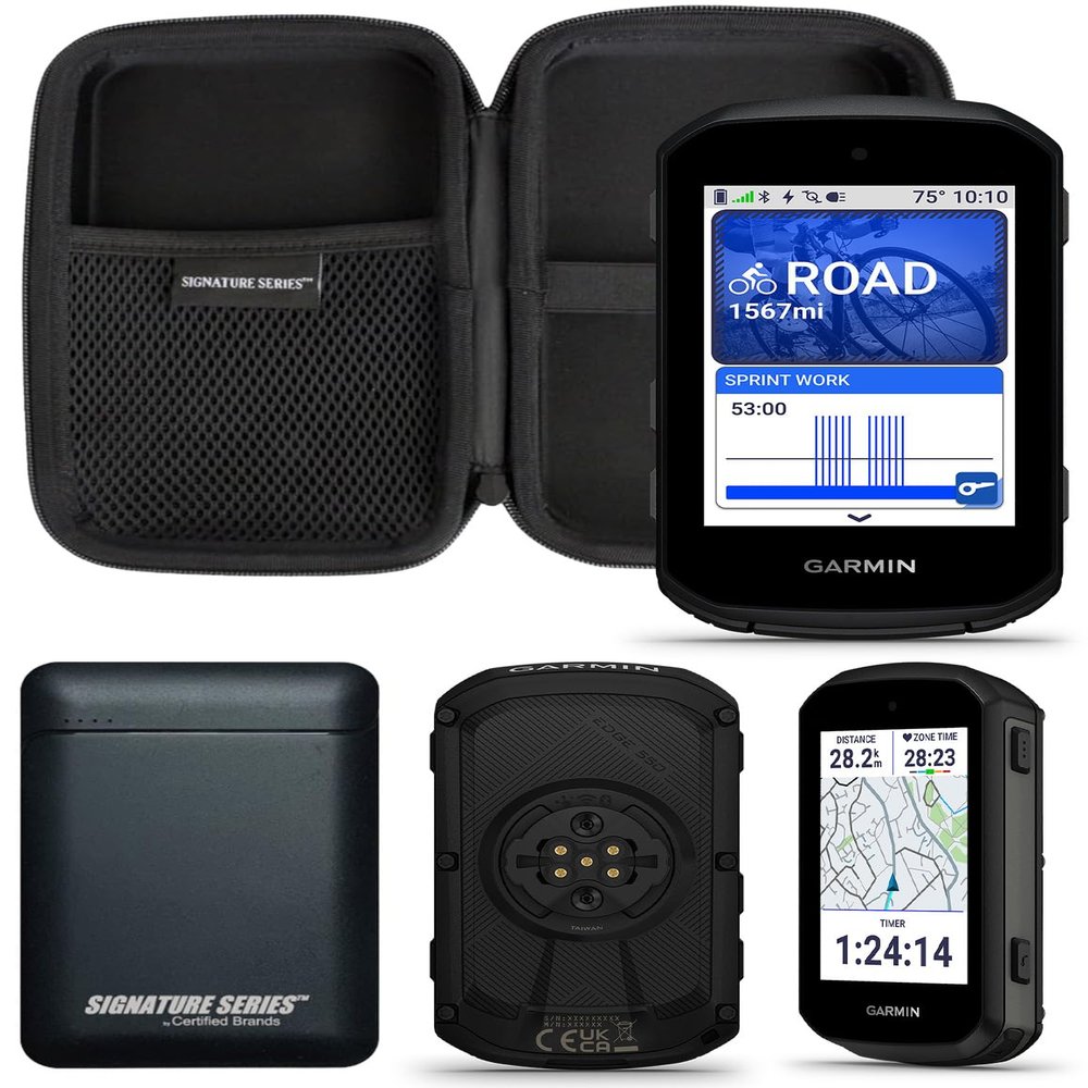 Garmin Edge 550, Compact GPS Cycling Computer, Vivid Color Display, Bike-Specific Mapping, Advanced Training and Performance Insights | Signature Series Power Bundle