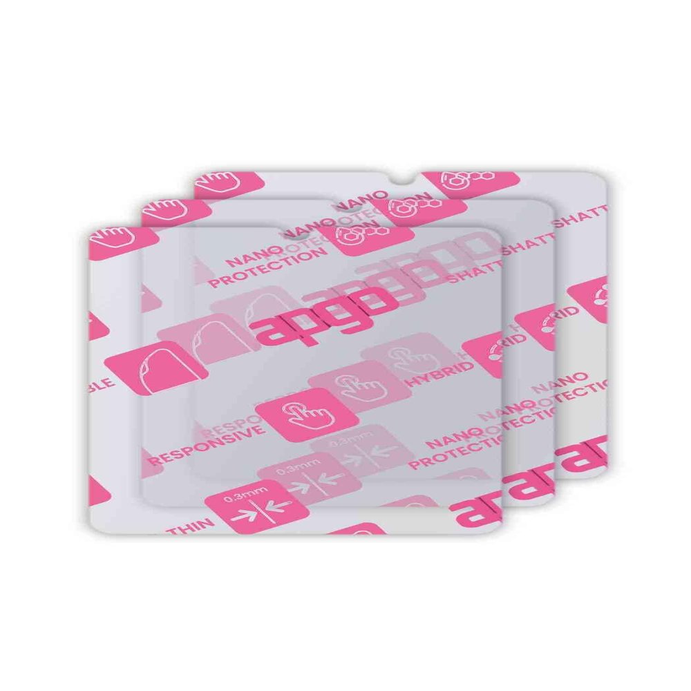 apgo 3x Ultra-Clear Hybrid protective glass compatible with Pax IM30, flexible nano glass, great replacement for tempered glass, scratch-resistant, full glue