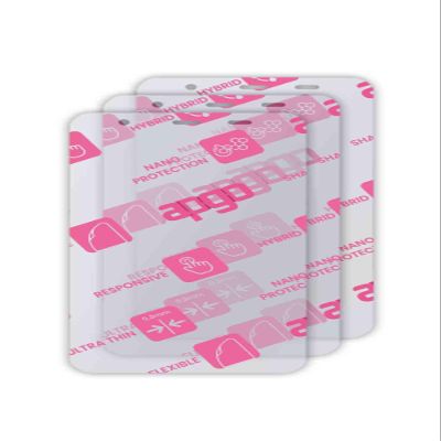 apgo 3x Ultra-Clear Hybrid protective glass compatible with Newland NFT10 Pilot Pro, flexible nano glass, great replacement for tempered glass, scratch-resistant, full glue