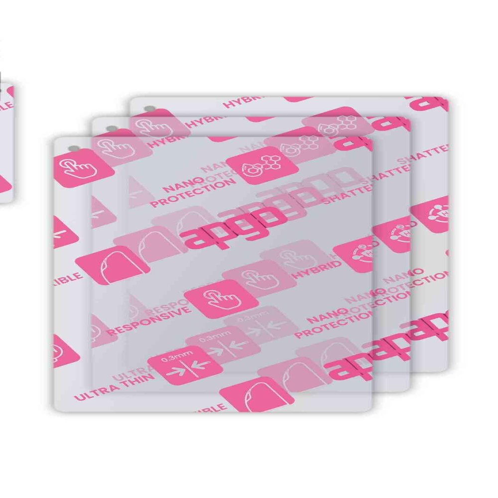 apgo 3x Ultra-Clear Hybrid protective glass compatible with Pax Aries 6, flexible nano glass, great replacement for tempered glass, scratch-resistant, full glue