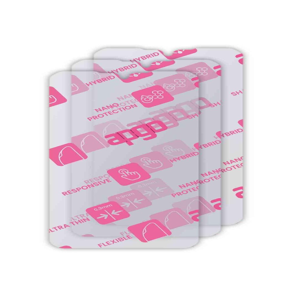 apgo 3x Ultra-Clear Hybrid protective glass compatible with Pax A6650, flexible nano glass, great replacement for tempered glass, scratch-resistant, full glue