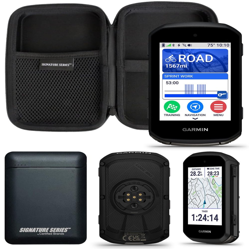 Garmin Edge 850, Compact GPS Cycling Computer, Vivid Color Touchscreen Display, Bike-Specific Mapping, Advanced Training and Performance Insights | Signature Series Power Bundle
