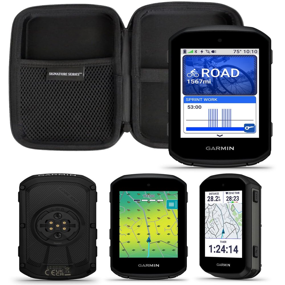 Garmin Edge 550, Compact GPS Cycling Computer, Vivid Color Display, Bike-Specific Mapping, Advanced Training and Performance Insights | Signature Series Case Bundle
