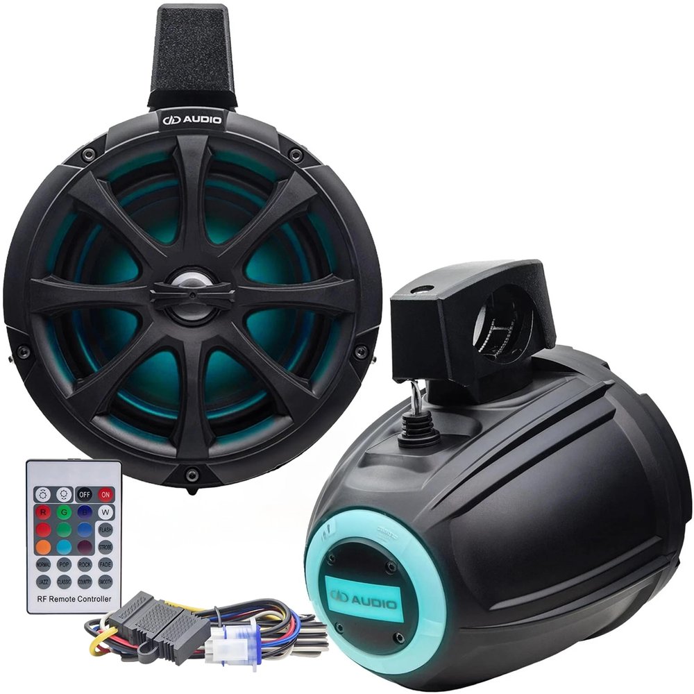 DD Audio MCA-106B 6.5" Amplified Marine Boat UTV RGB LED Tower Speakers