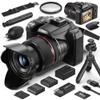 8K & 64MP Digital Cameras for Photography, 48X Zoom (16X Optical + 3X Digital) with Moon Mode, 180 Flip Screen, WiFi, Micro HDMI, 64GB Card & 2 Batteries, Vlogging Camera for YouTube (Black) (Black) view 1