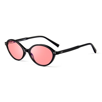 R.F.YFQH Indoor FL-Rose Oval Tinted Migraine Glasses for Light Sensitivity, Photophobia & LED Fluorescent Glare JF6225