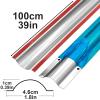 Cable Protector Cord Cover Floor Cord Hider, Stainless Steel, Thickened & Anti-Trampling, 100cm with Perforated Edges for Home, Office(1x4.6x100cm/0.39x1.8x39in) view 2