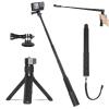 JYmusaecoin Bullet Time Handle Tripod Rotating Grip with Invisible Selfie Stick for Insta360 X5/X4, DJI Osmo Pocket 3, GoPro, 47" Extendable, Free 1/4" Adapter view 1
