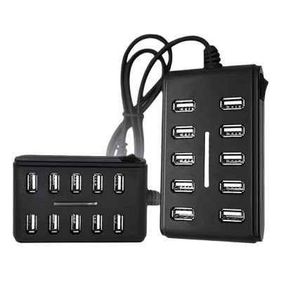 10-Port USB 2.0 Docking Station Portable Multi-Function Hub Hi-Speed Multi-Link USB Splitter for Mobile Phone Tablet