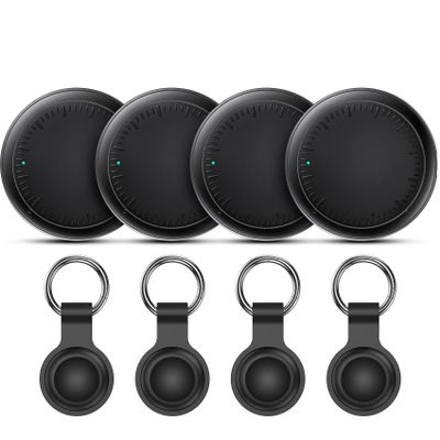 Air Tracker Tags-4 Pack Android Tracker Tags, Smart Bluetooth Trackers Tag for Google'S Find Hub App, Luggage Tracker Android Locator for Keys, Luggage, Satchel, Wallets, Suitcases (Black)